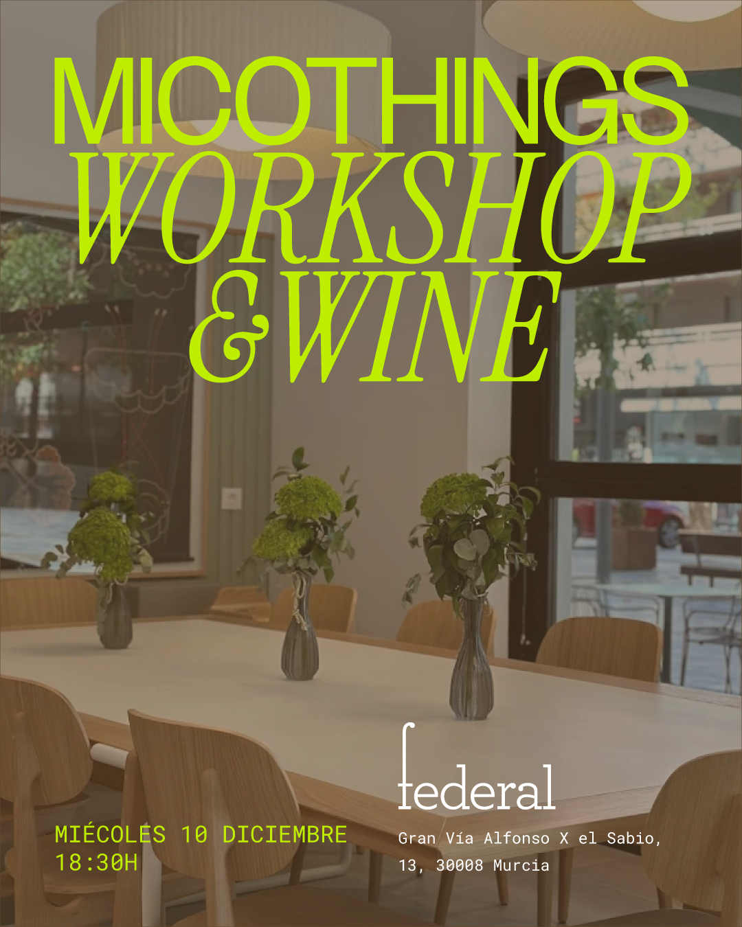 Workshop & Wine FEDERAL CAFÉ - 10 diciembre